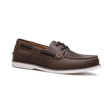 ABINITIO High Quality Stylish Brown Leather Slip On Men Flat Casual Loafers Shoes